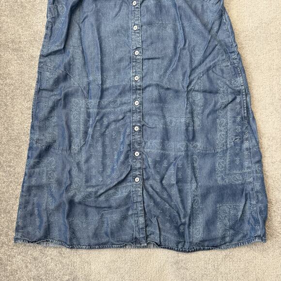 J Jill Denim Shirt Dress Womens Small Short Sleeve Button Front Tencel Lyocell - Picture 3 of 11